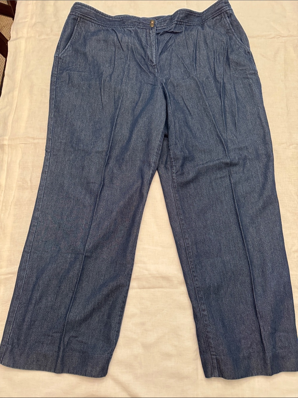 Talbots Mid-Rise Wide Leg Denim-Look Pants